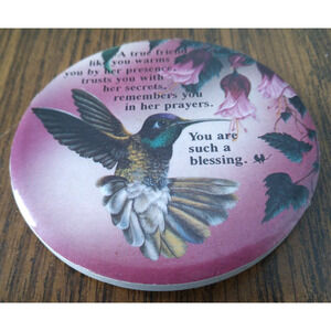 Sangray A True Friend Like You Porcelin Hummingbird Magnet